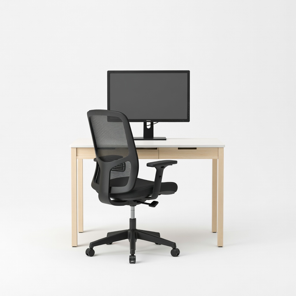 IKEA MICKE Compact Desk + IKEA MARKUS Ergonomic Chair + Philips 221V8LB 22-Inch Monitor
