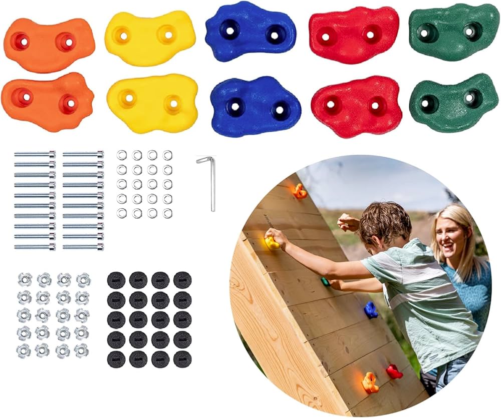 Indoor Rock Climbing Holds for Kids & Adults - 26 PCS Large Climbing Holds Set