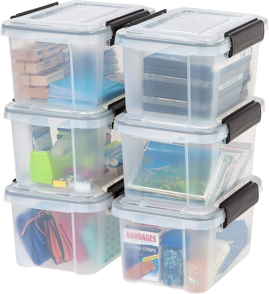 IRIS USA 12 Qt WeatherPro Storage Bin (Pack of 6)