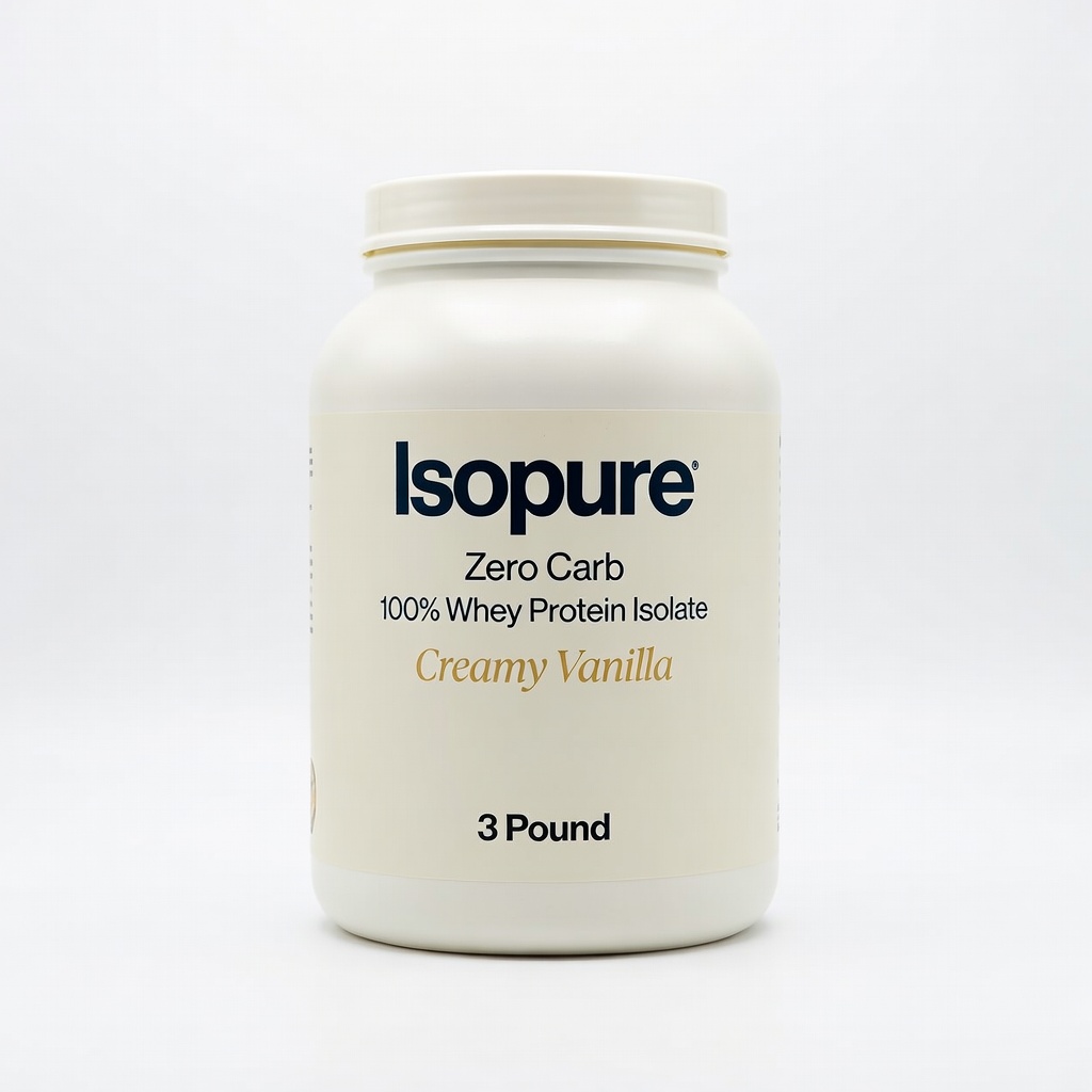 Isopure Zero Carb 100% Whey Protein Isolate, Creamy Vanilla, 3 Pound