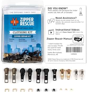 Jeans Zipper Repair Kit - 5 Piece with Shears