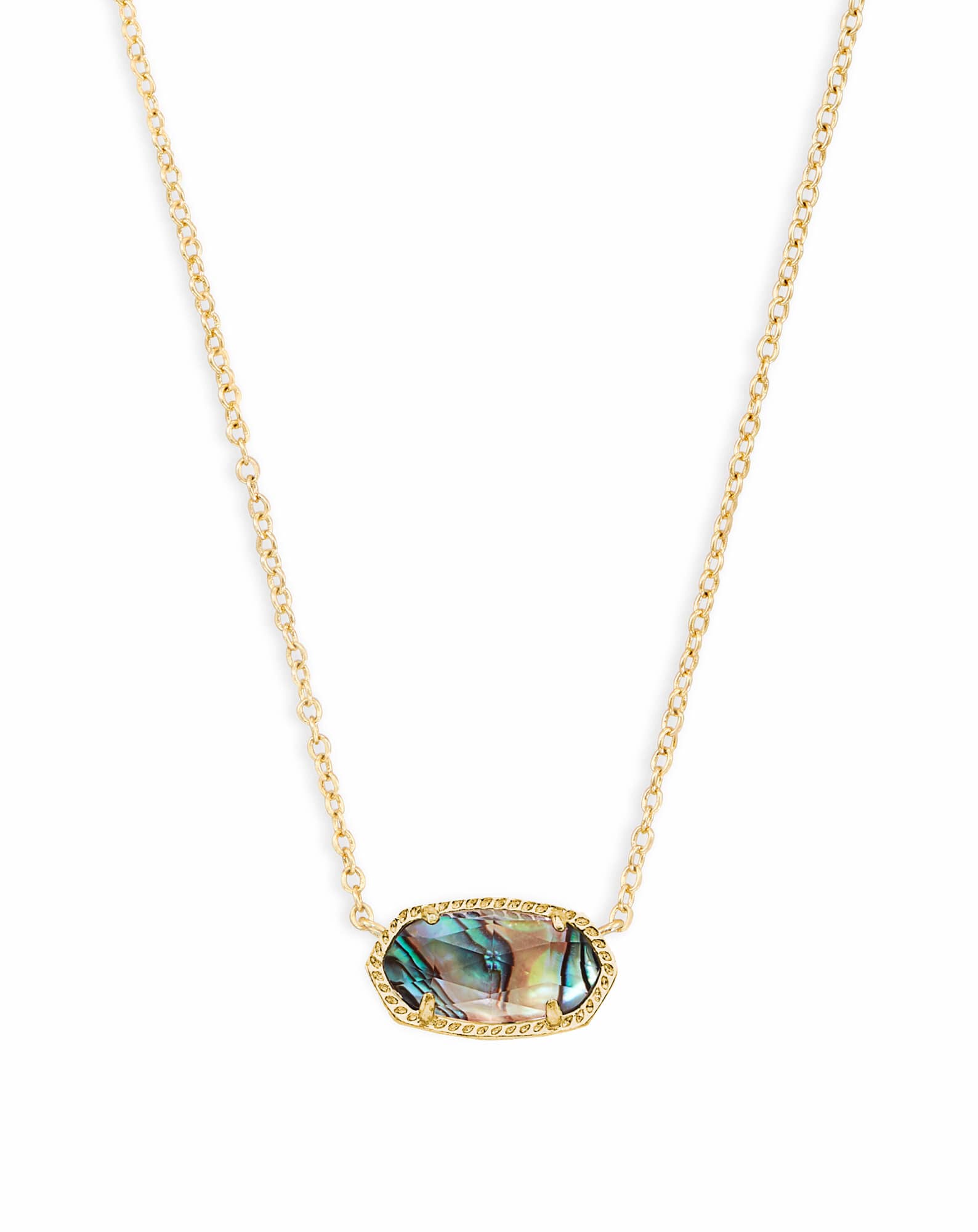 Kendra Scott Elisa Pendant Necklace in Gold with Abalone Stone