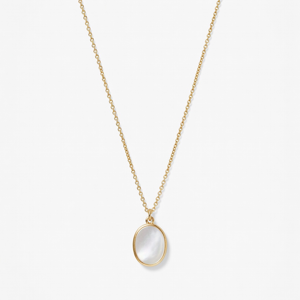 Kendra Scott Lee Pendant Necklace in Gold with White Mother of Pearl