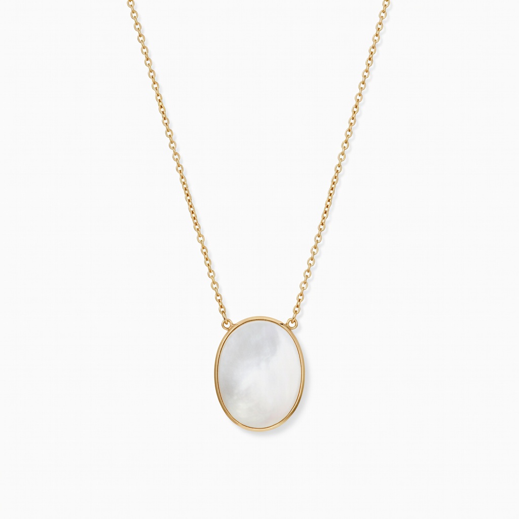 Kendra Scott Signature Elisa Pendant Necklace in Gold with White Mother of Pearl
