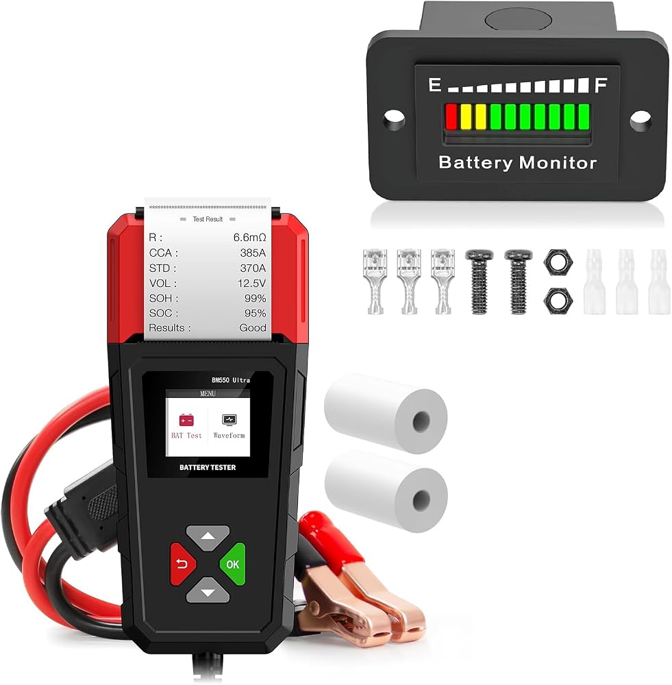 KKMOON Golf Cart Battery Load Tester (12V/24V/36V/48V Compatible)