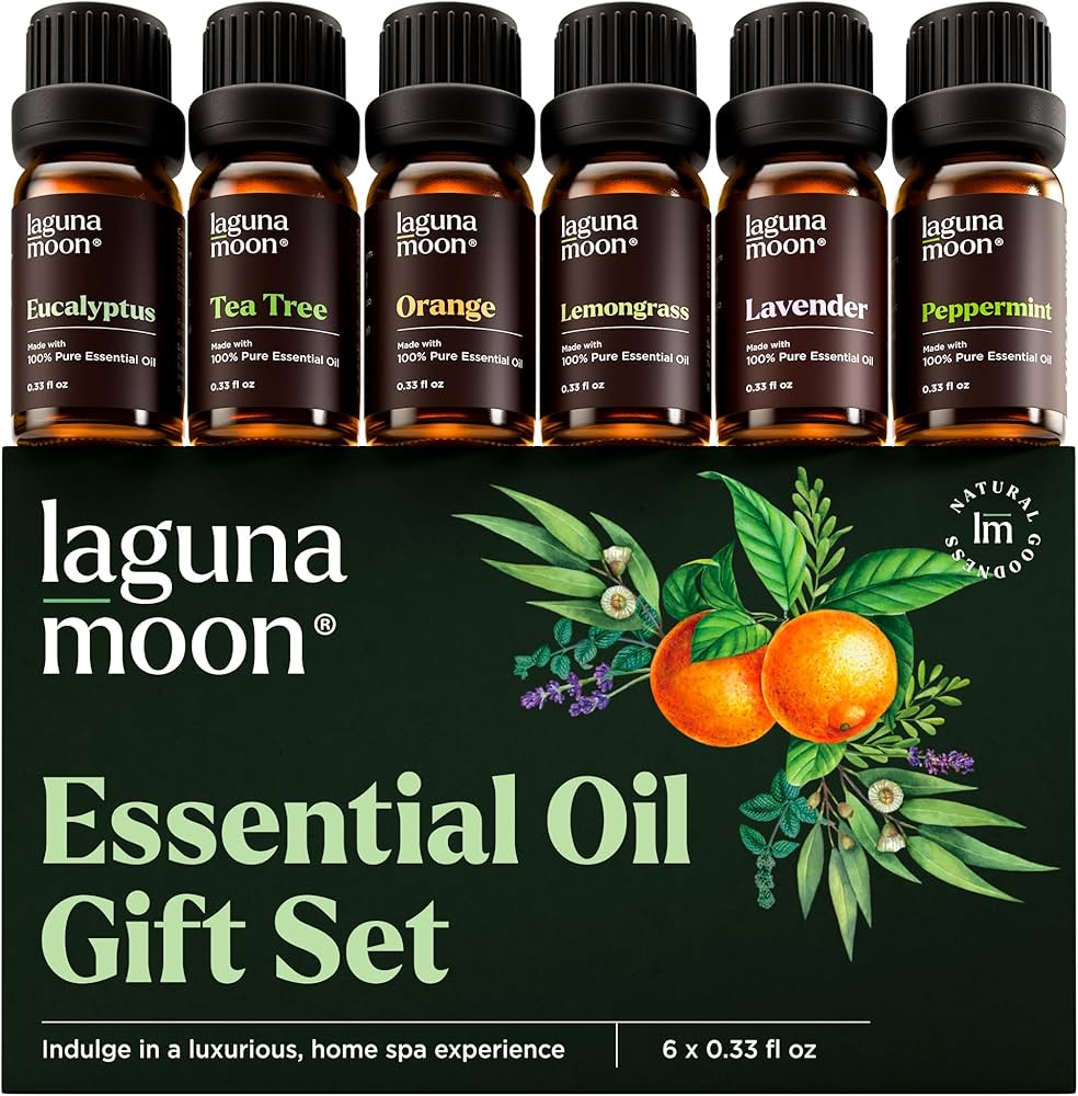 Lagunamoon Essential Oils Top 6 Set - Pure Therapeutic Grade