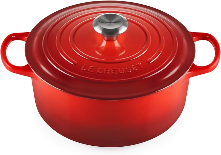 Le Creuset Signature Enameled Cast Iron Round Dutch Oven, 5.5 Qt, Flame