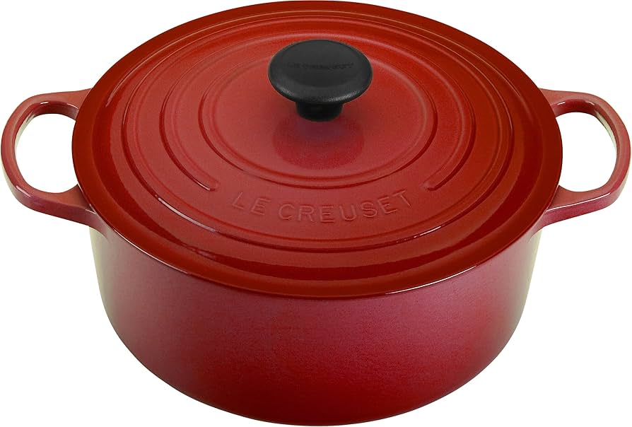 Le Creuset Signature Enameled Cast Iron Round Dutch Oven 5.5 Qt (Cherry Red)