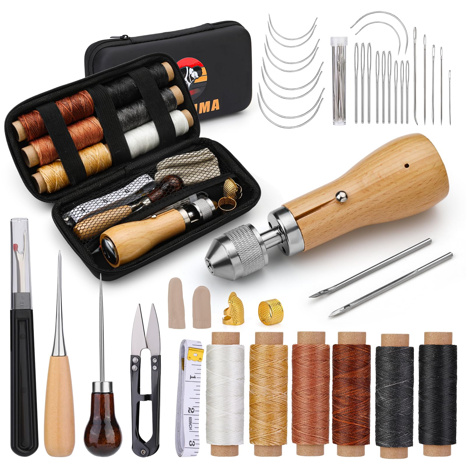 Leatherworking Tools Kit 40 Pieces Stitching Punch Awl Set