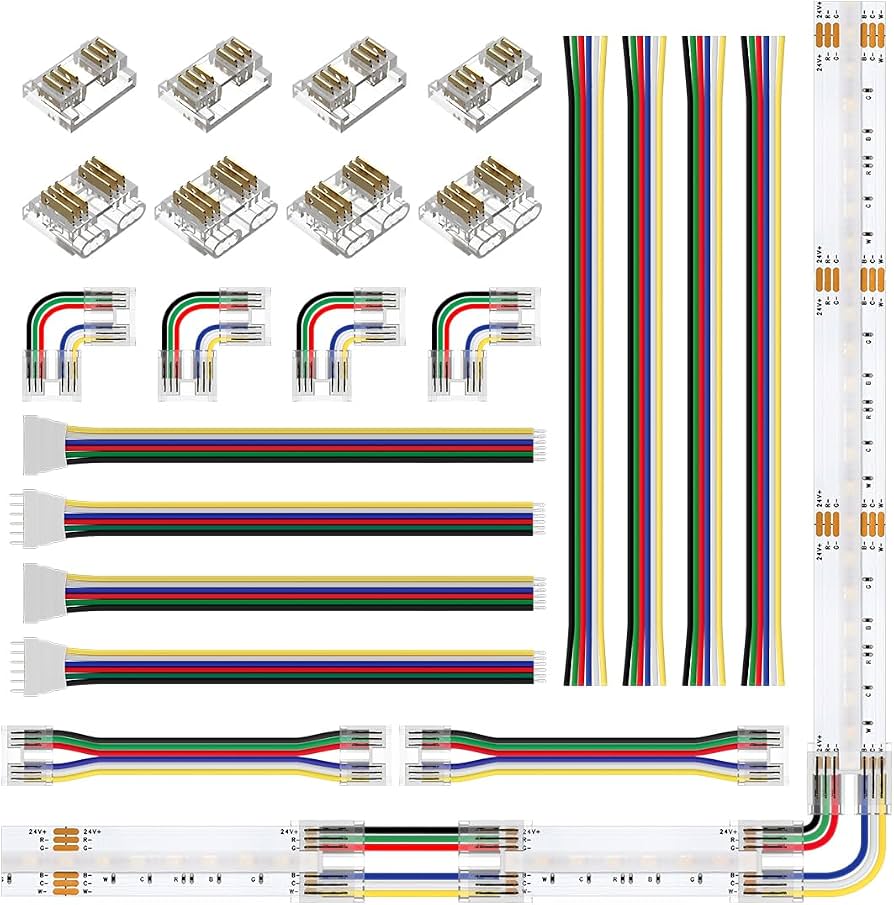 LED Strip Connector Kit (L-shape + T-shape + 6-pin)
