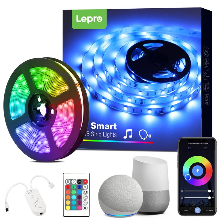 Lepro 16.4ft RGB LED Strip Lights with Remote