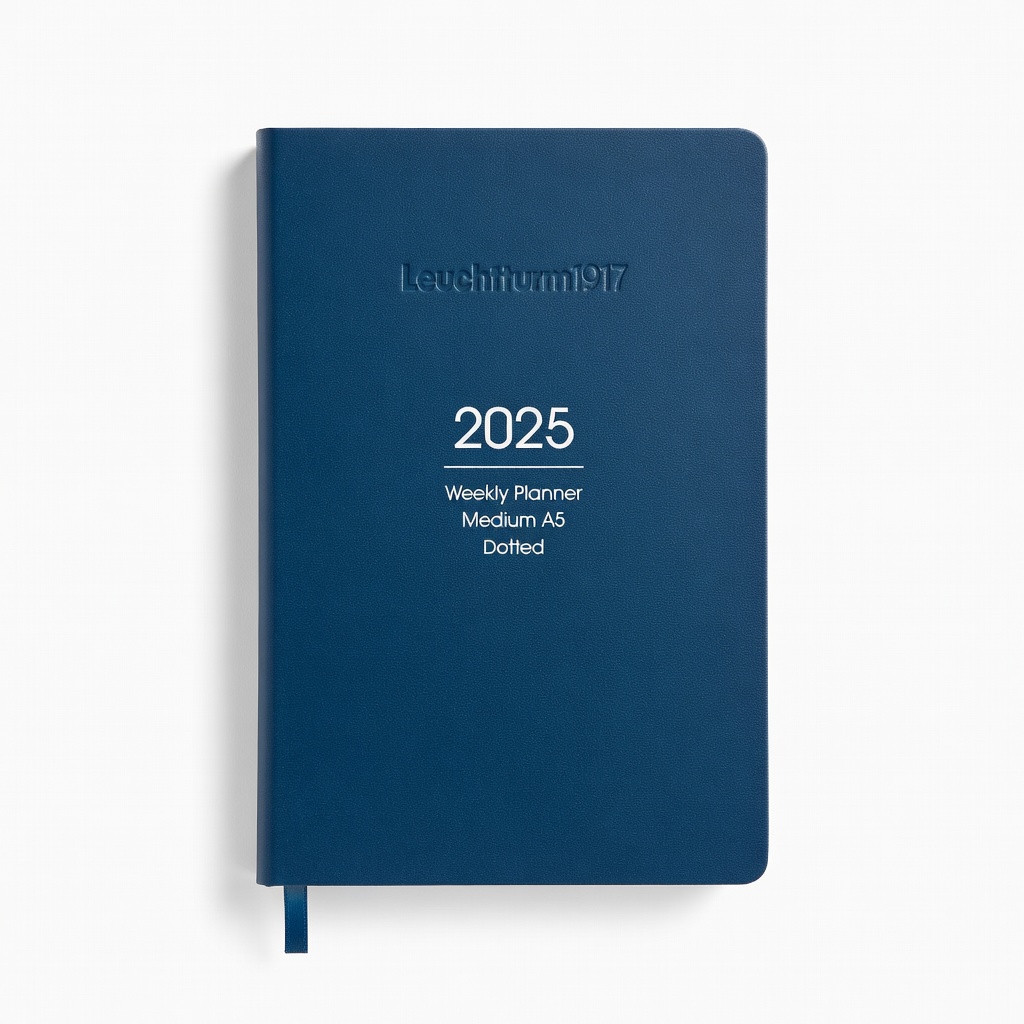 Leuchtturm1917 2025 Weekly Planner Medium A5 Dotted Nordic Blue