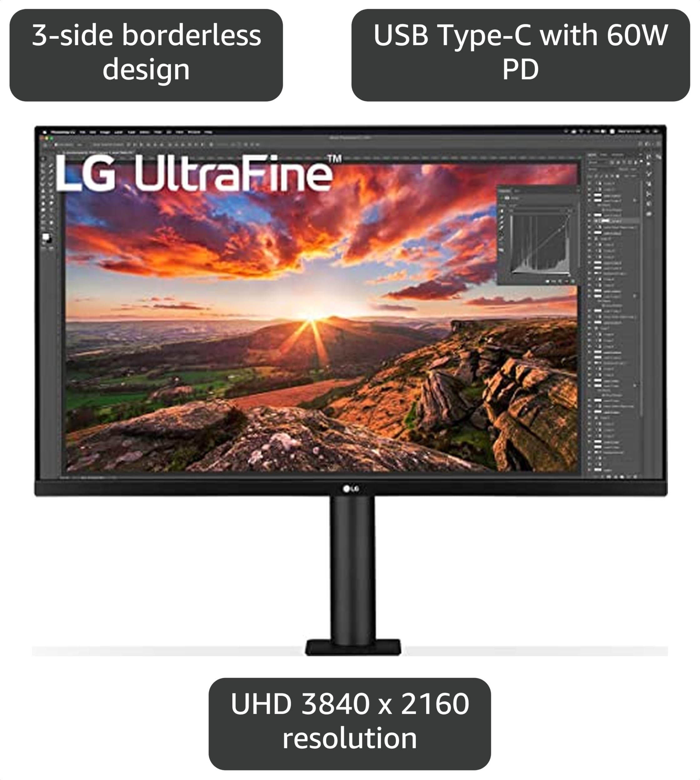 LG 32UN880-B 32" 4K Ergo IPS Monitor
