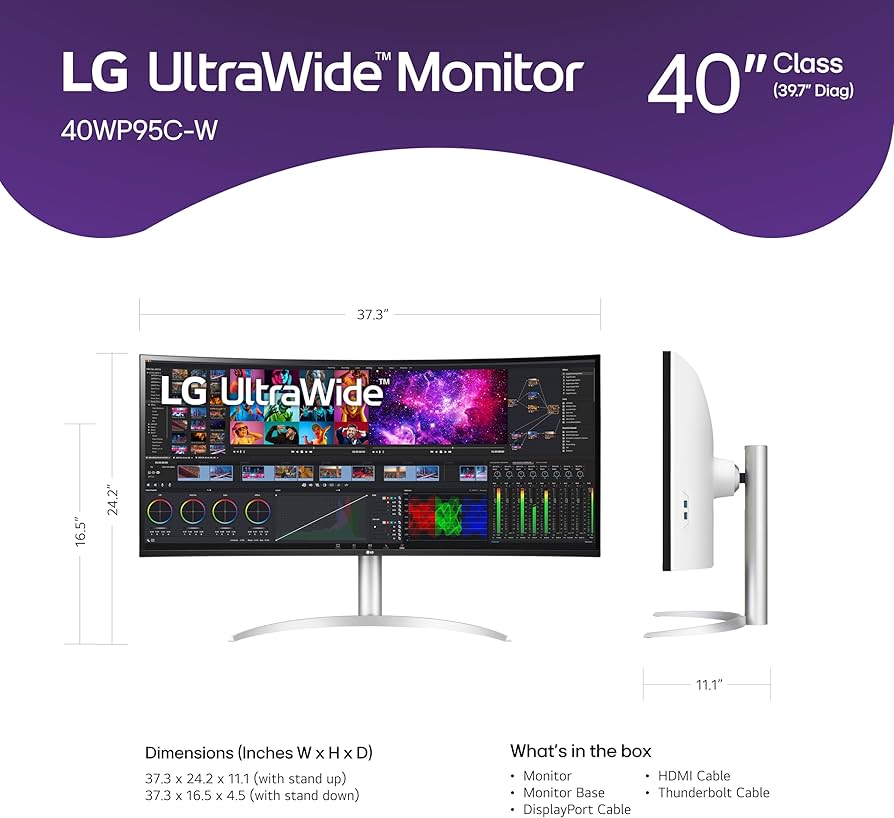 LG 40WP95C-W 40-inch 5K2K Nano IPS Ultrawide Monitor