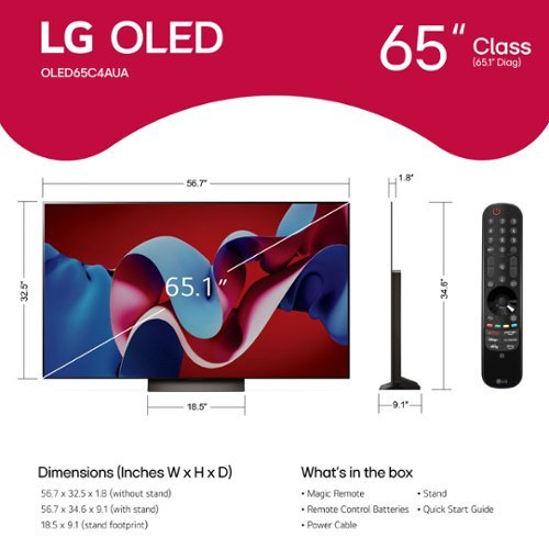 LG 65-inch OLED C4 4K Smart TV (2024 Model)