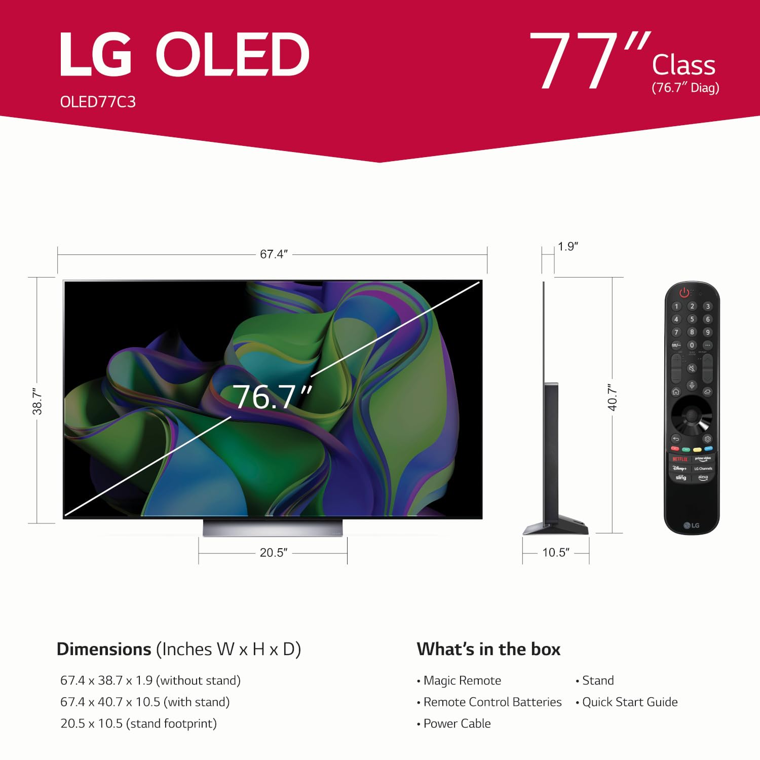 LG C3 77-inch OLED TV