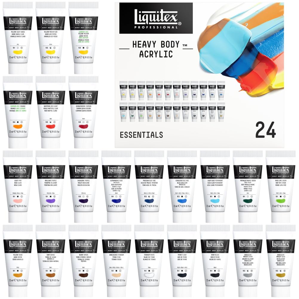 Liquitex Professional Acrylic Paint Set, 24 Colors