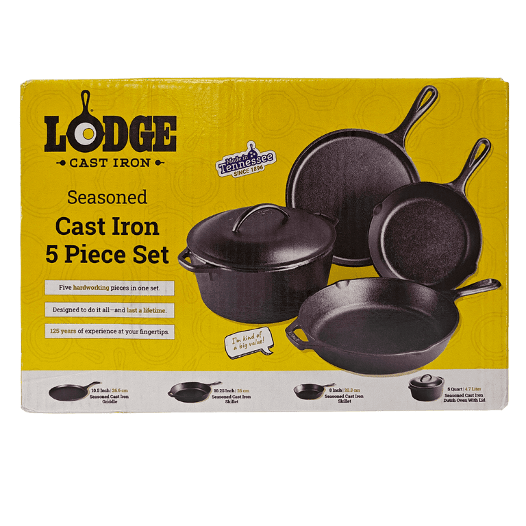 Lodge 5-Piece Cast Iron Skillet Set