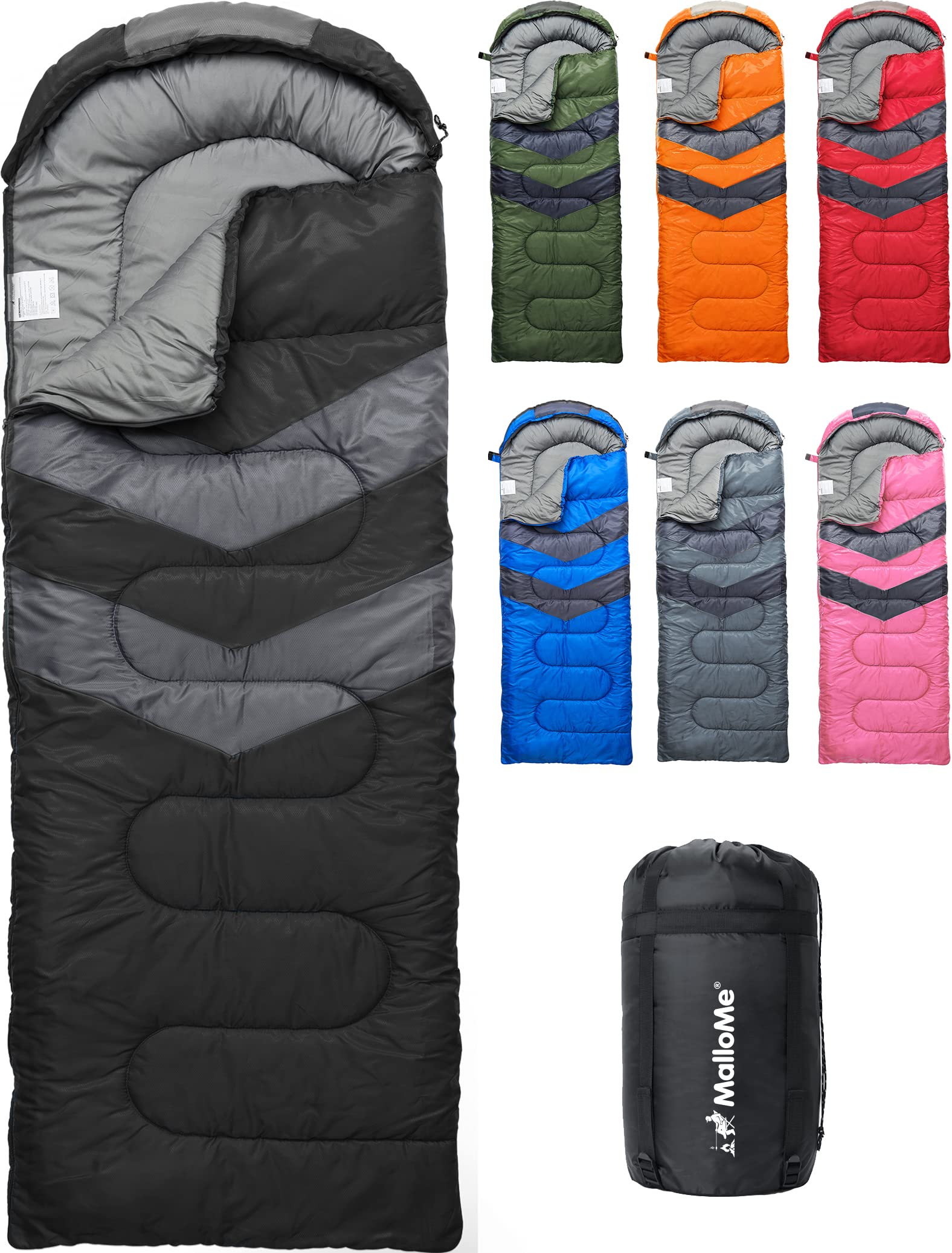 Mallo Sleep Sleeping Bag - Lightweight, Compact, Waterproof for Adults - 3 Season 32°F Comfort