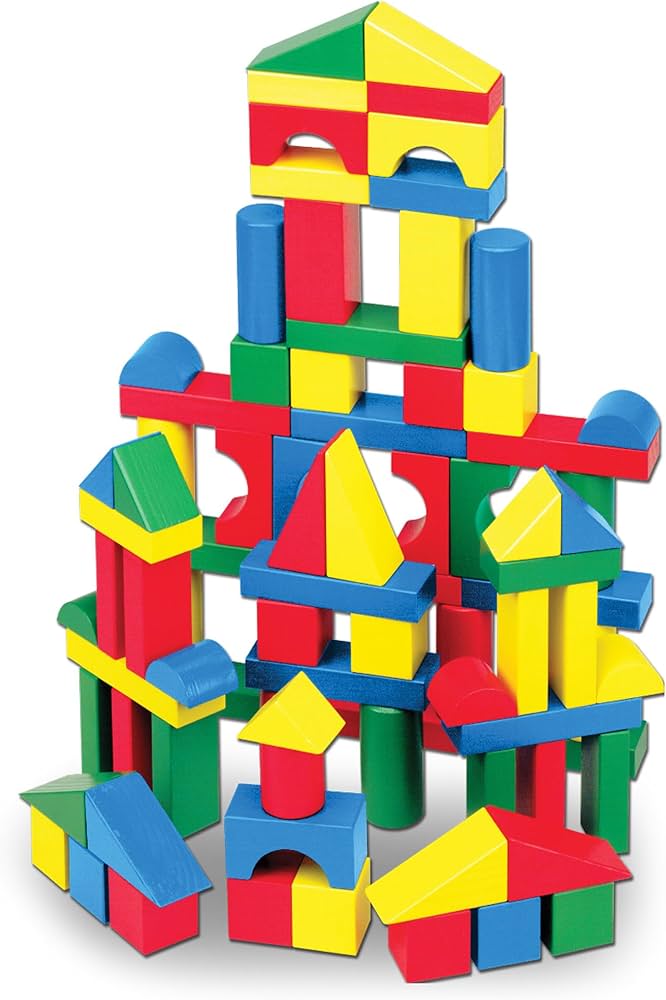Melissa & Doug Deluxe 100-Piece Wood Blocks Set