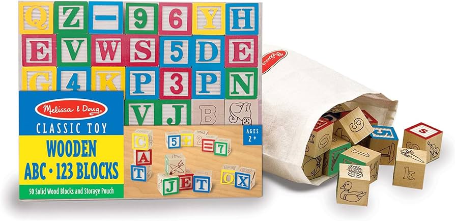 Melissa & Doug Wooden Building Blocks Set (50 pcs)
