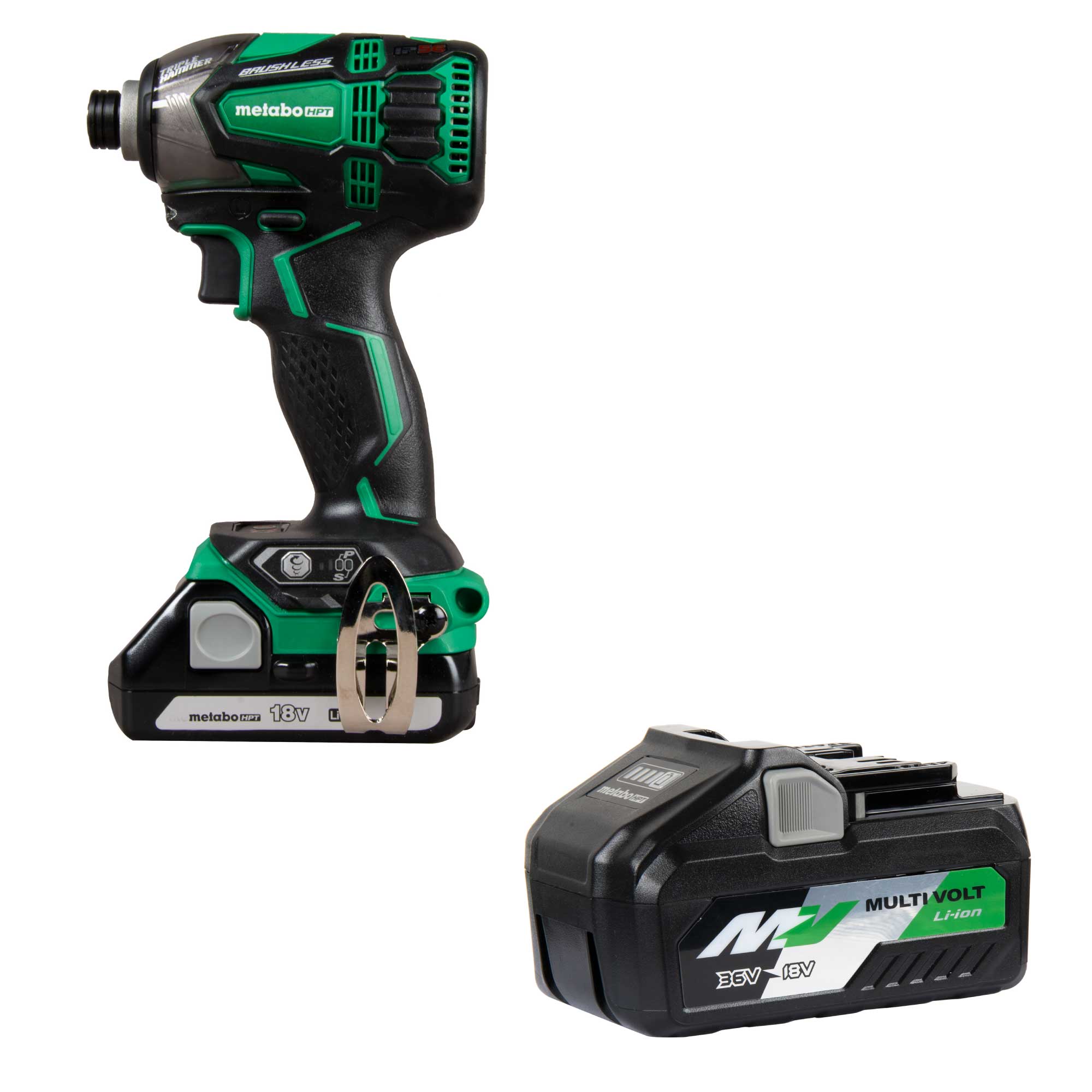 Metabo HPT 18V Brushless Impact Driver, 4.0Ah Li-Ion, MultiVolt (WH18DBDL2)