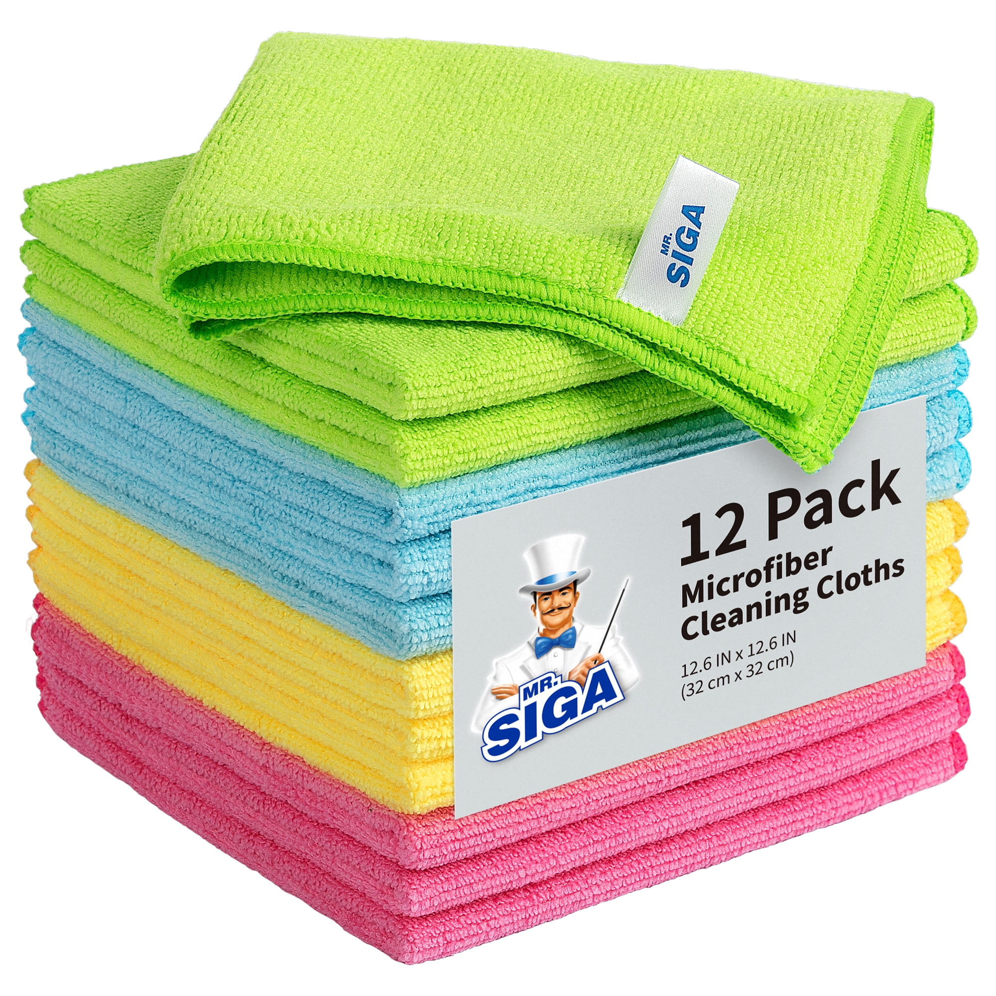 Microfiber Cleaning Cloths (e.g., MR.SIGA 12-Pack)