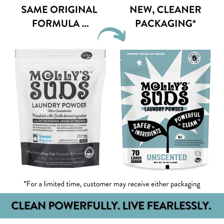 Molly's Suds Original Laundry Detergent Powder, 70 Loads, Unscented