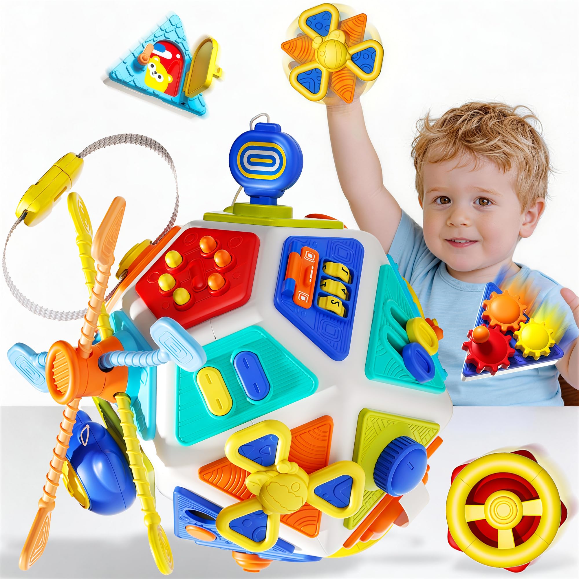Montessori Sensory Busy Board Activity Cube