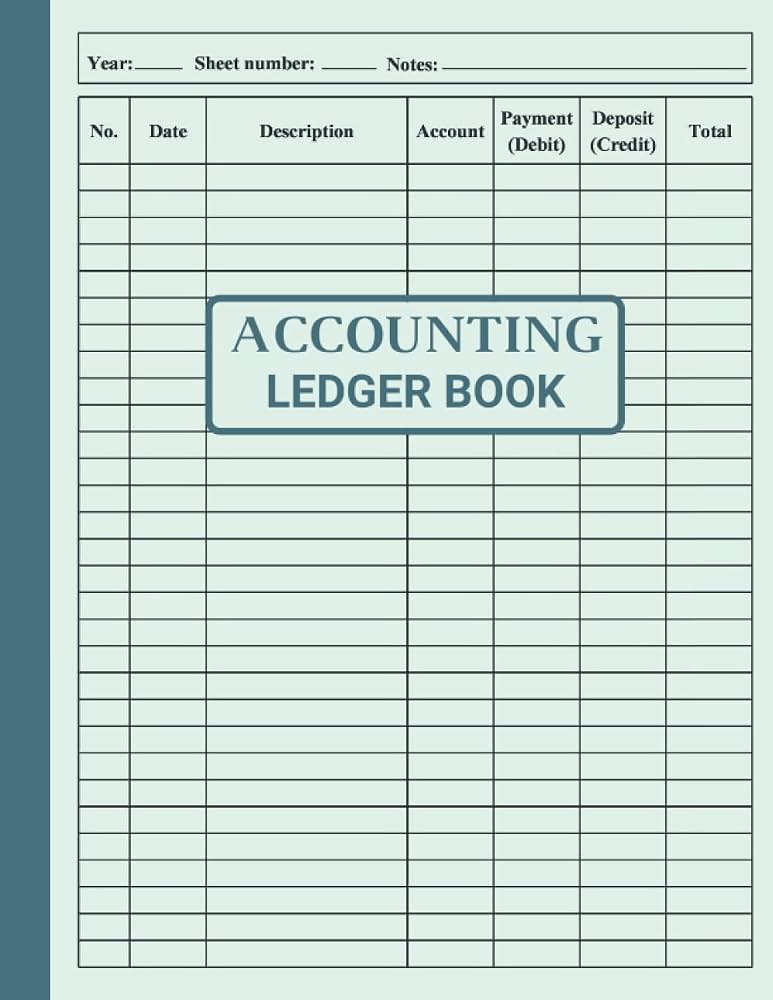 Moonster Large Accounting Ledger Book (11" x 8.5", 408 Pages)