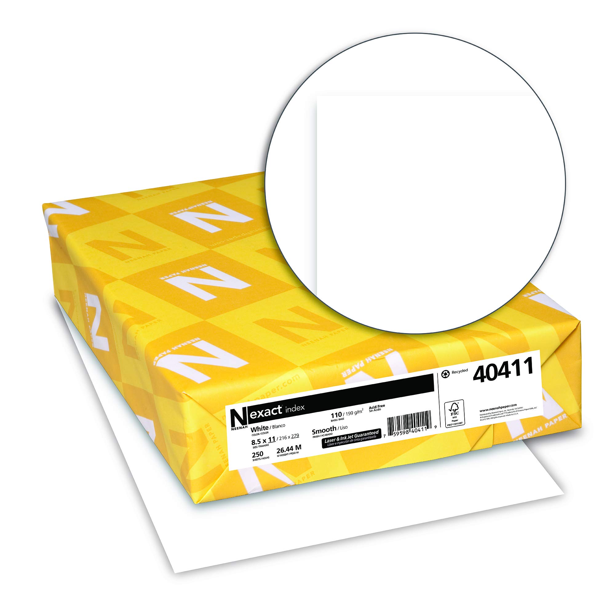 Neenah Exact Index Card Stock Paper, 110lb, 8.5x11