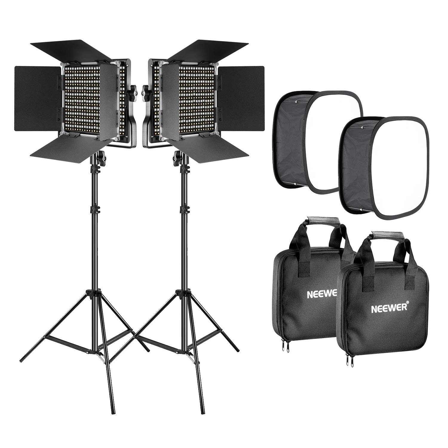 Neewer 2-Pack Dimmable LED Video Light Kit with Softbox