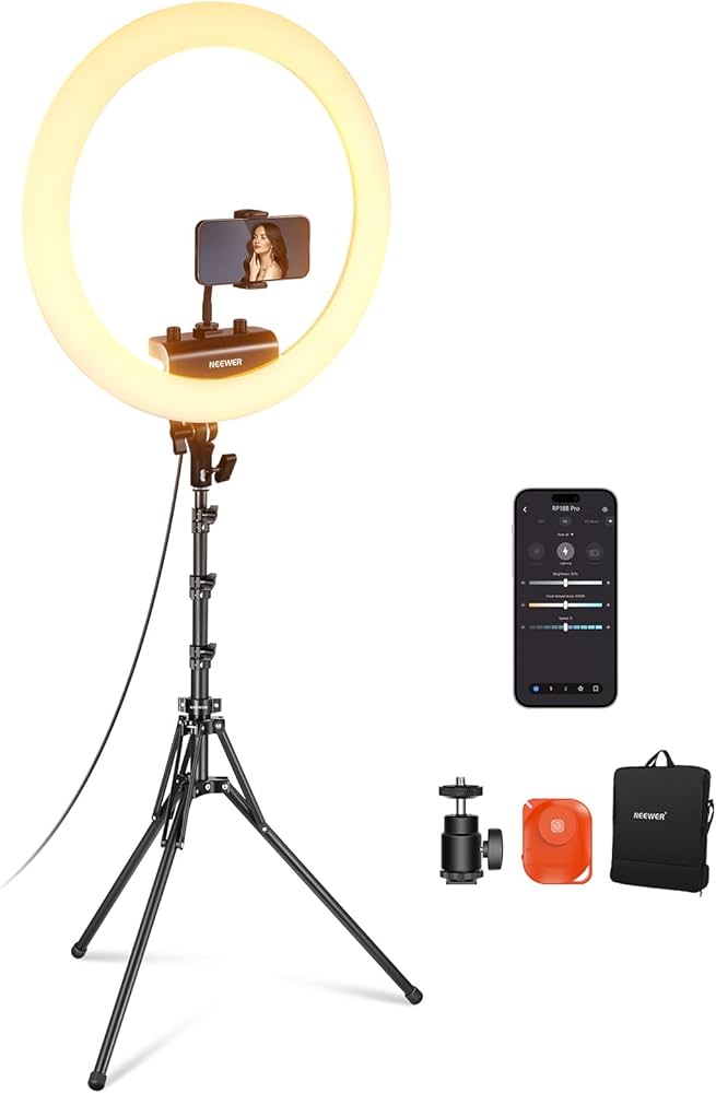 Neewer Streaming Starter Kit with NW-700 Mic, 18" Ring Light, and Tripod