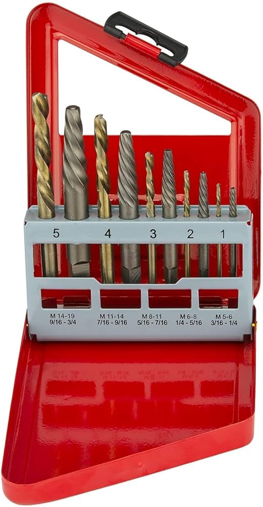 Neiko 10-Piece Left-Hand Drill Bit Set, Cobalt