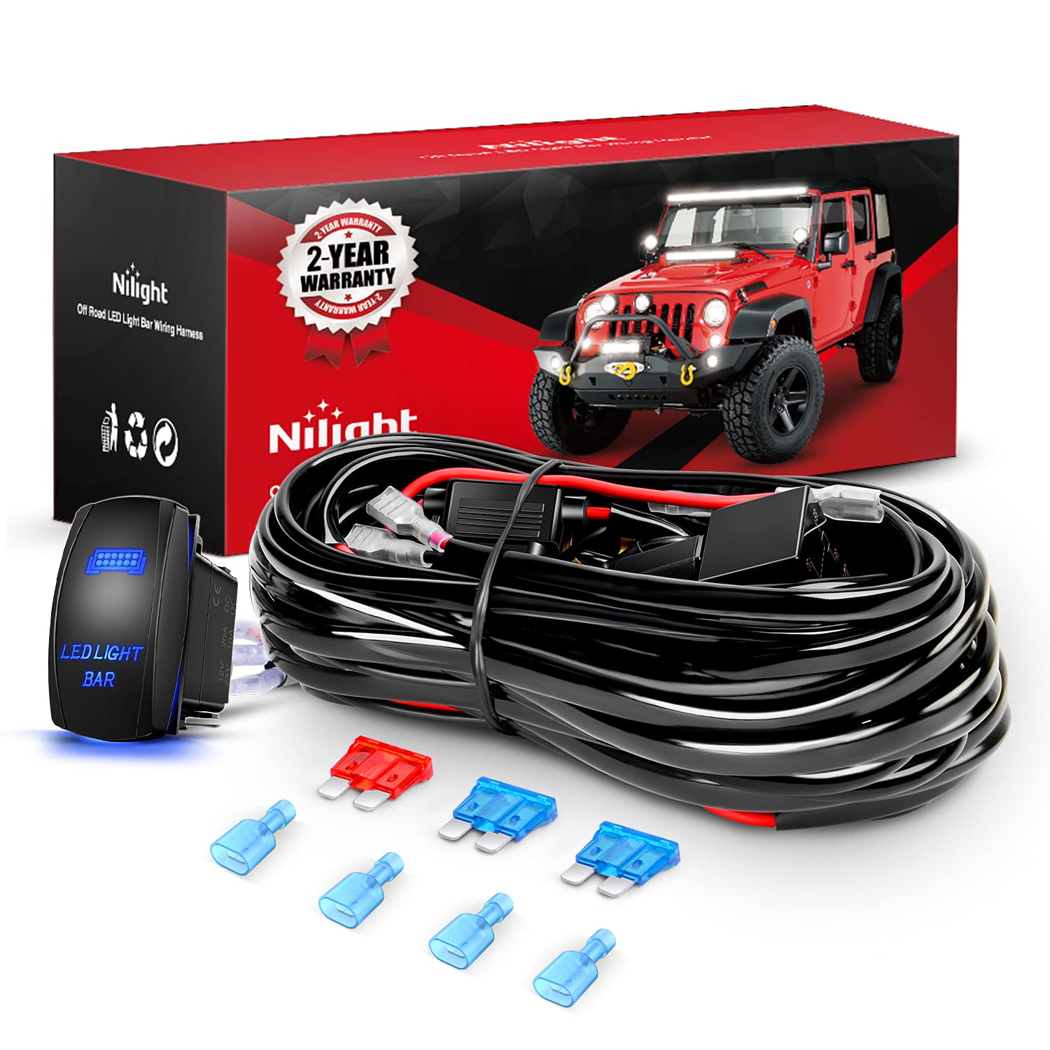 Nilight 16AWG Wiring Harness Kit