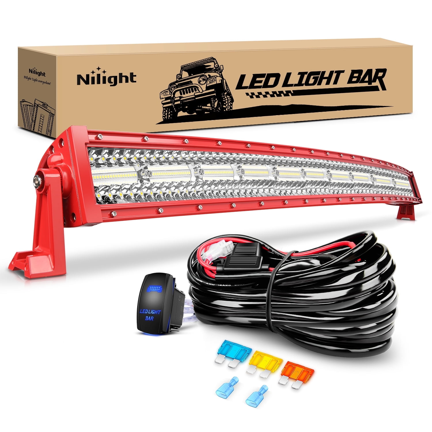 Nilight 42Inch 420W Triple Row LED Light Bar