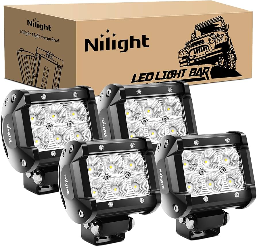 Nilight 4PCS 18W LED Pods