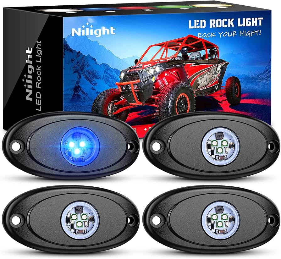 Nilight 4PCS LED Rock Lights