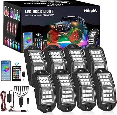Nilight 4PCS RGB LED Rock Lights Kit