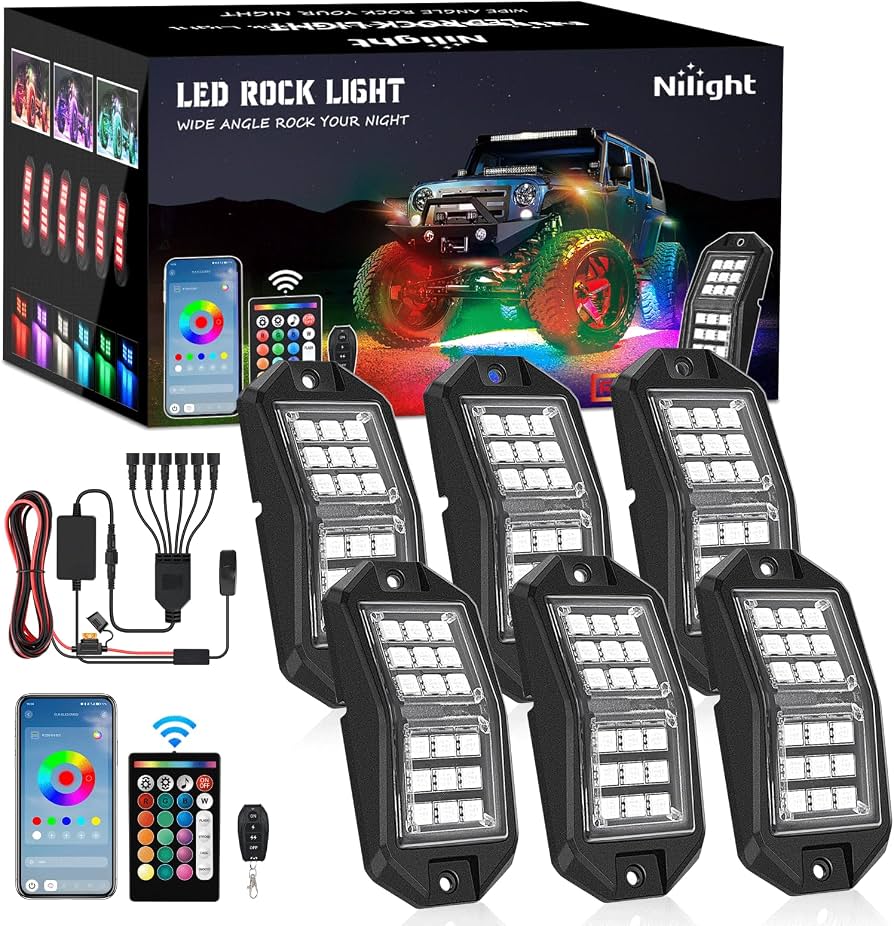 Nilight 6PCS RGB LED Rock Lights Kit