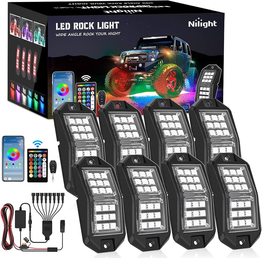 Nilight 8PCS Rock Lights Kit