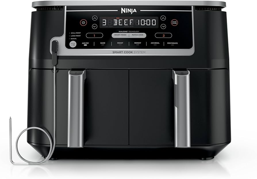 Ninja Foodi DZ550 10-Quart 2-Basket Air Fryer with Smart Finish