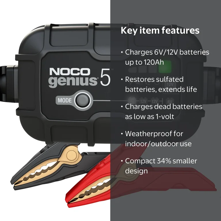 NOCO GENIUS5 12V Smart Battery Charger
