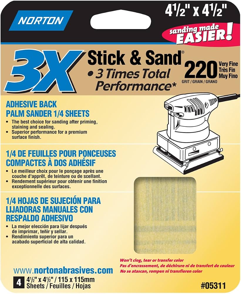 Norton 3X Series Sandpaper Sheets (P220)