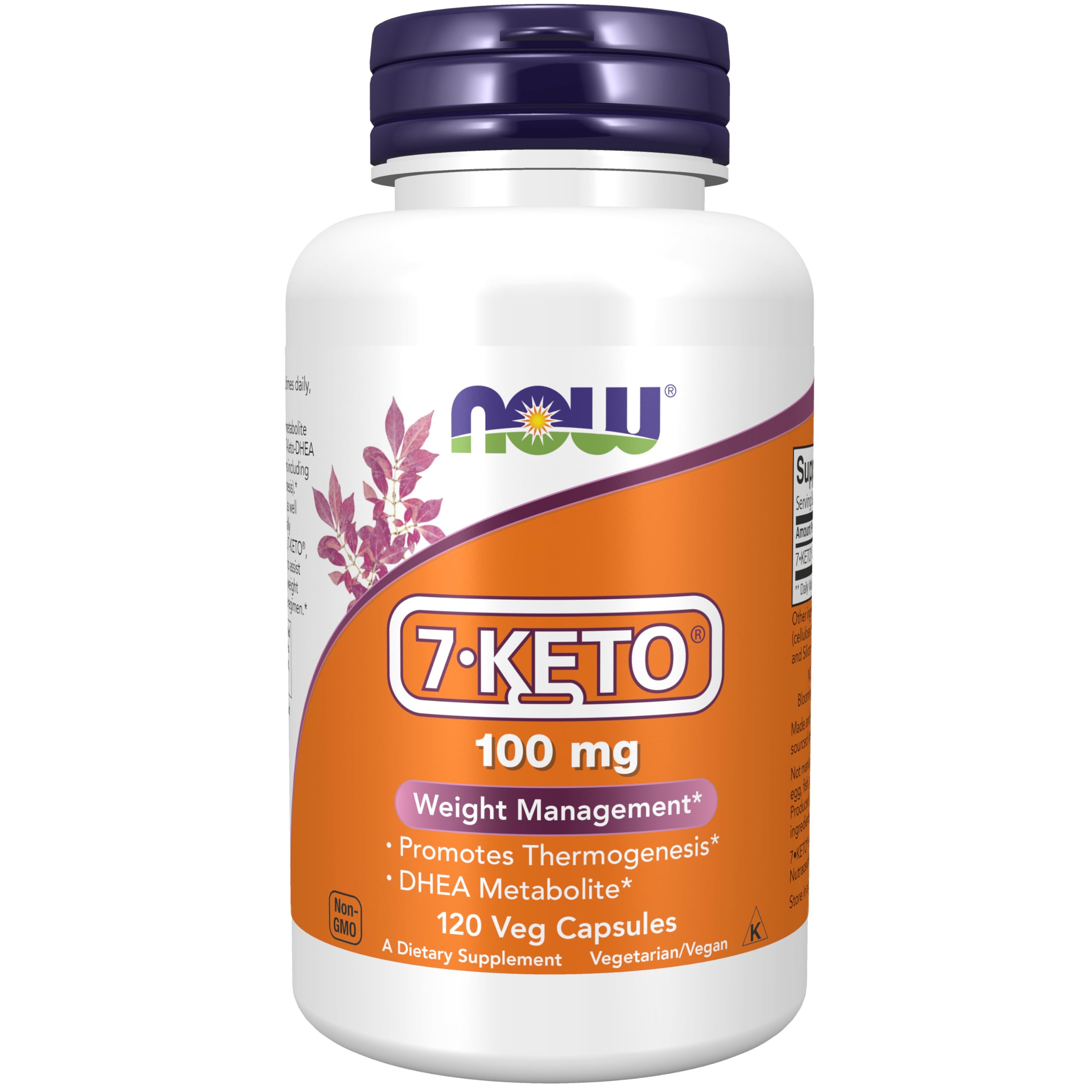 NOW Foods 7-KETO 100 mg, 60 Veg Capsules