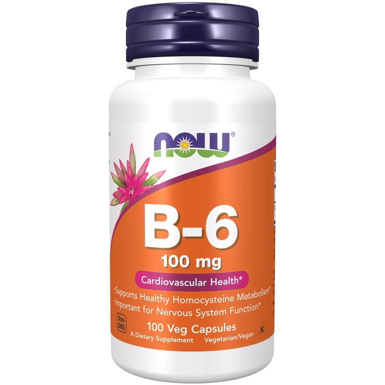 NOW Foods Vitamin B-6 100 mg, 250 Veg Capsules