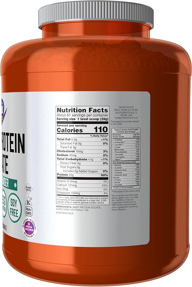 NOW Sports Whey Protein Isolate Unflavored