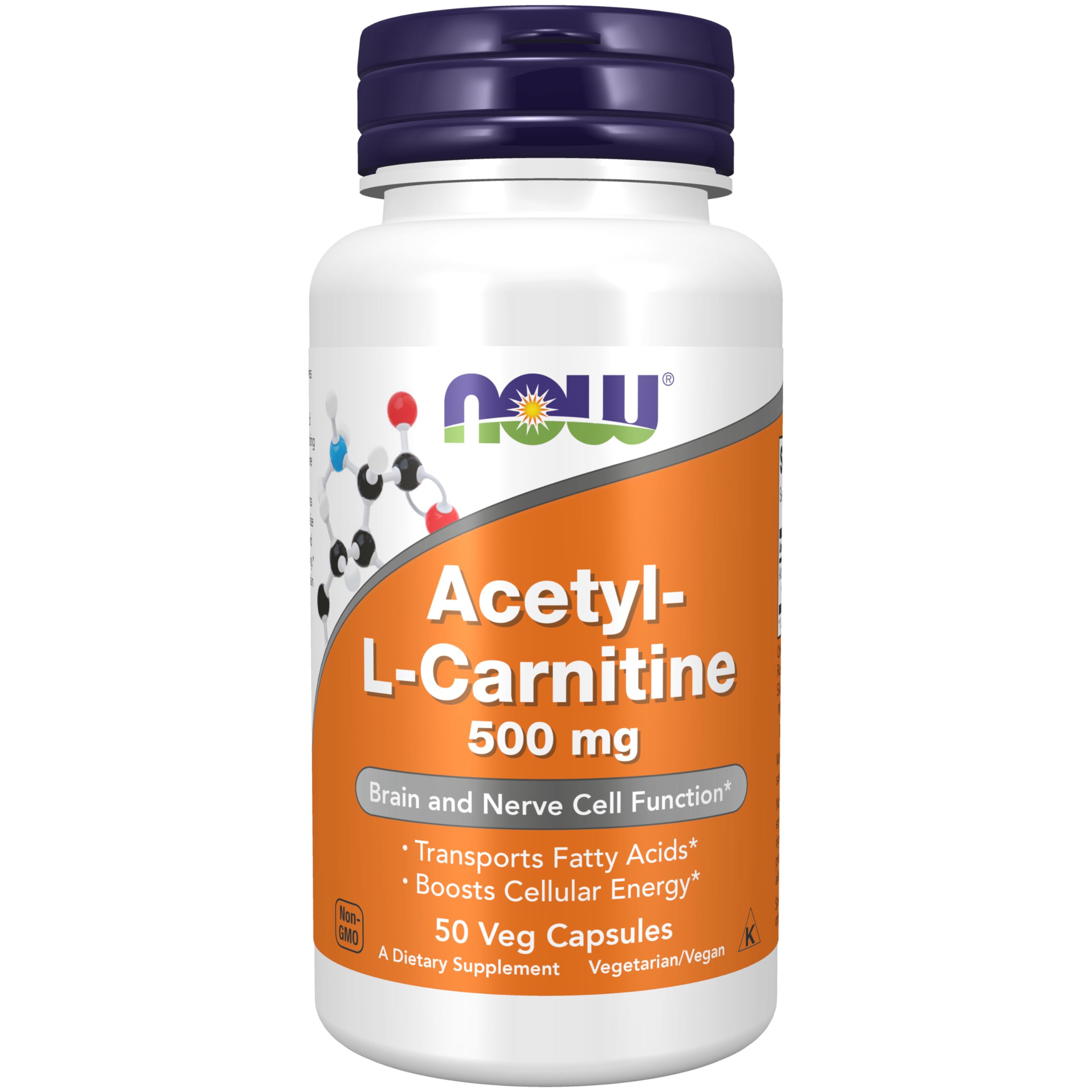 NOW Supplements Acetyl-L-Carnitine 500 mg