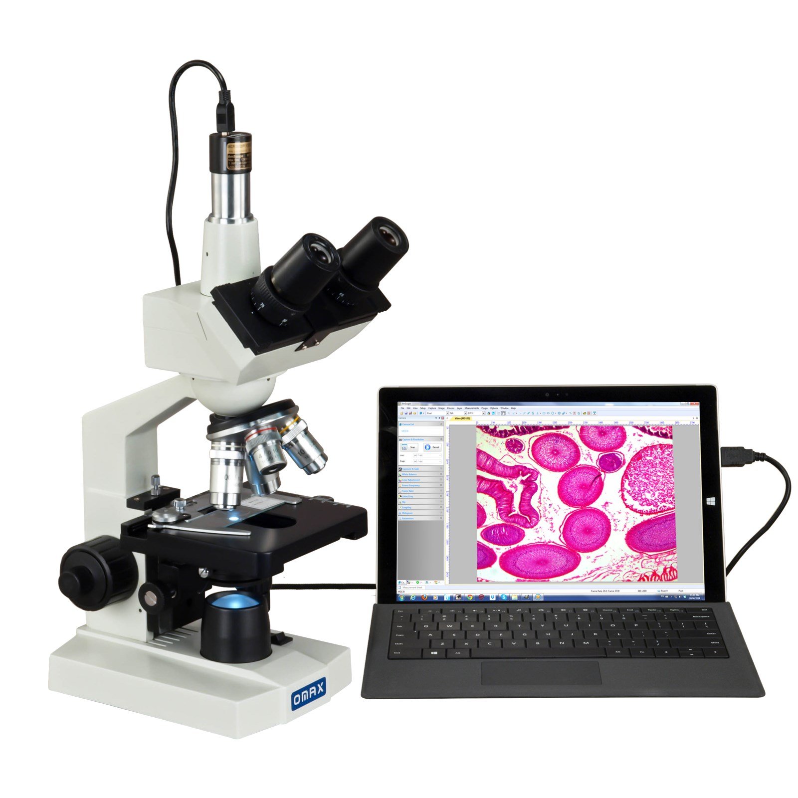 OMAX 40X-2500X Trinocular Lab Microscope with USB