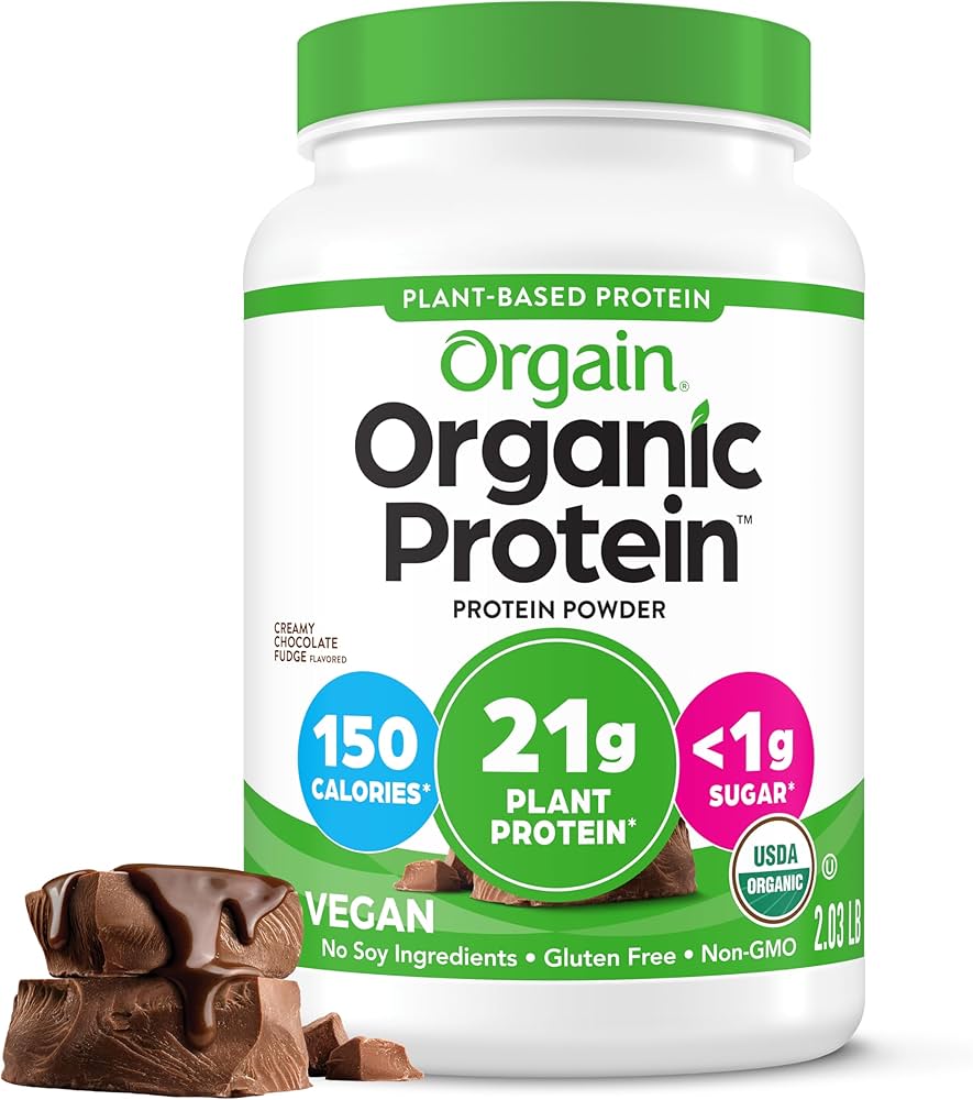 Orgain Organic Plant Based Protein Powder Creamy Chocolate Fudge